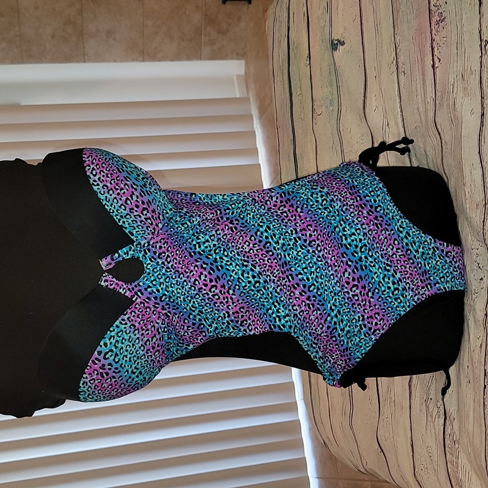 Blue purple leapord monokini - Picture 2 of 8